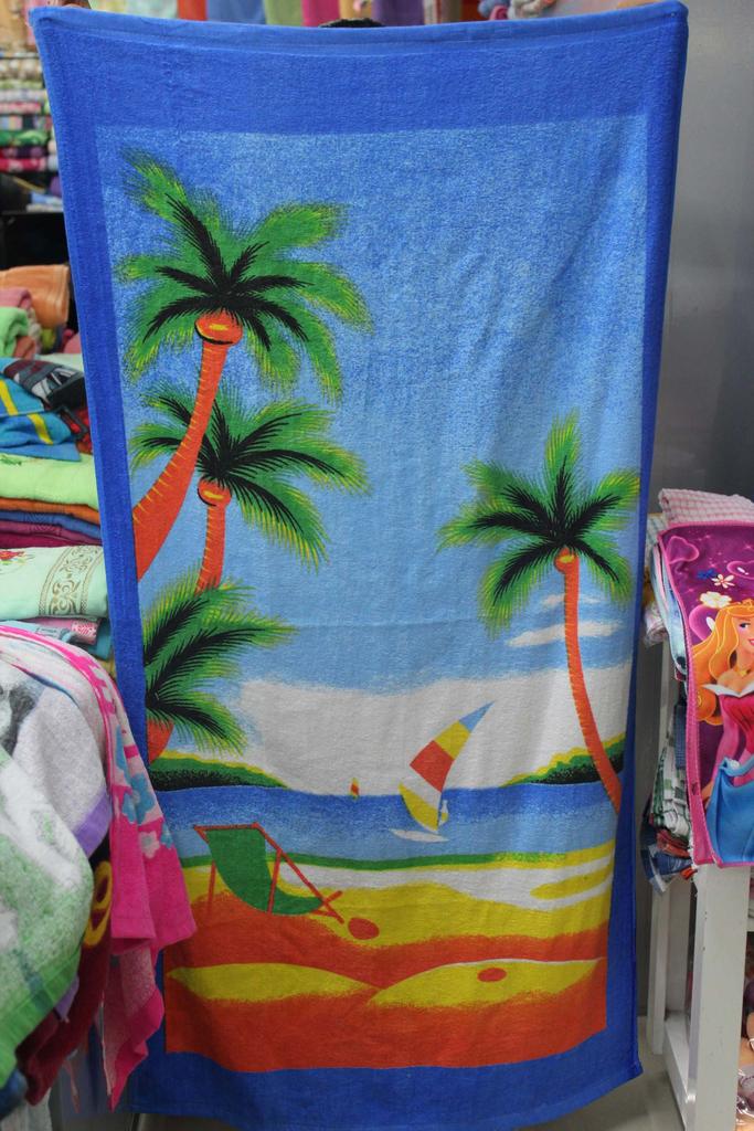 Wholesale of ordinary landscape cartoon series coated polyester-cotton printed beach towels at the lowest price