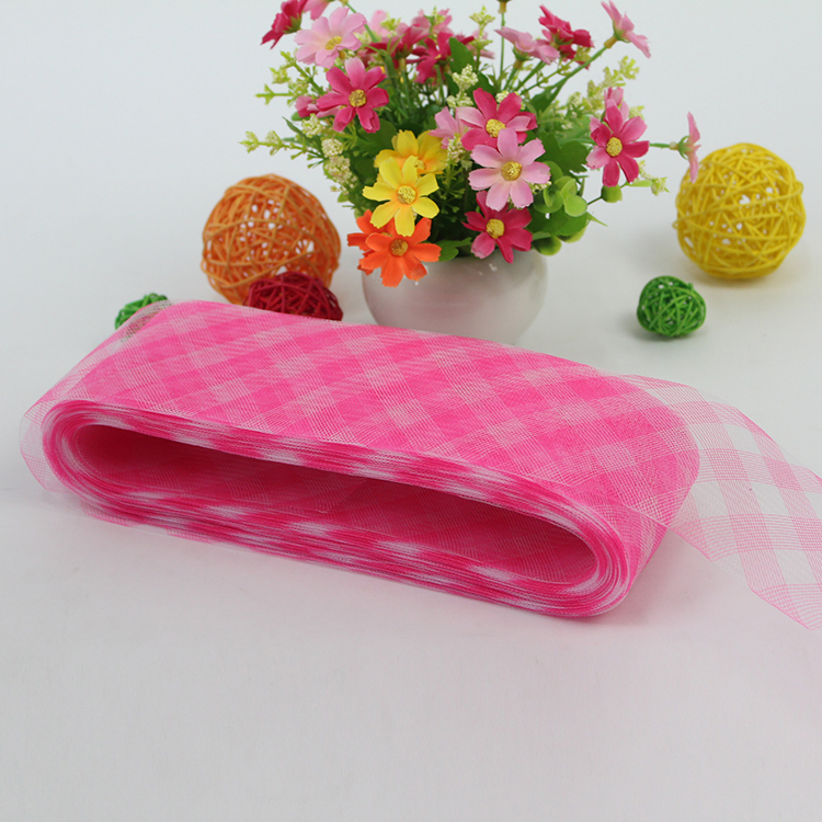 《厂家直销》头饰铺料供应网布、网纱8公分格子细节图