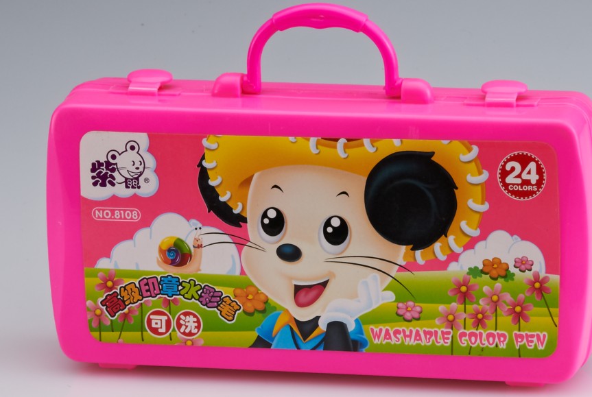 Yiwu Selection graffiti dazzle stick line pen art supplies painting material 24 color box seal watercolor pen thumbnail