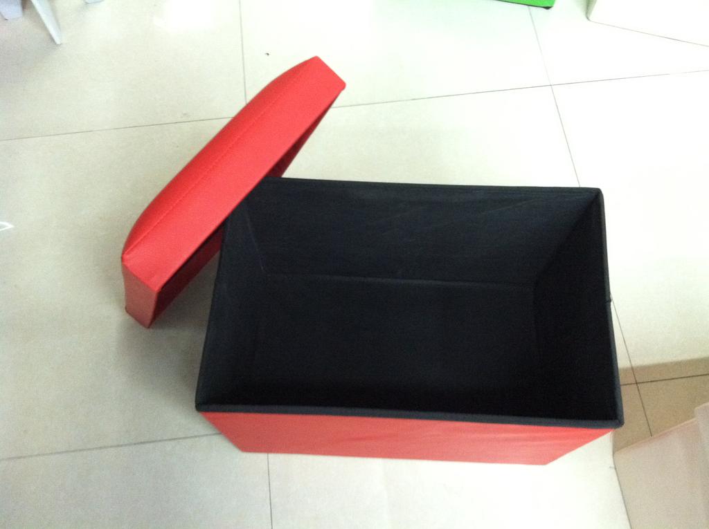 皮革收纳凳细节图