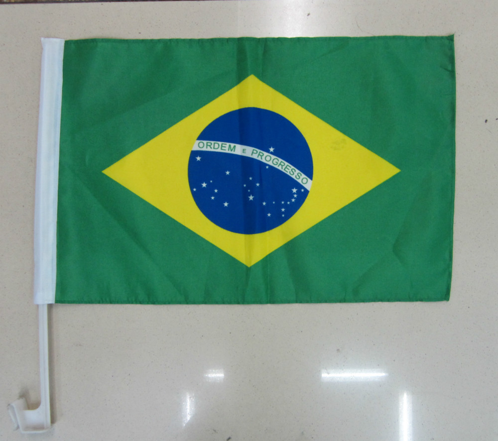 厂家直销各种车载国旗 旗帜供应巴西国旗图案车旗 旗子订做