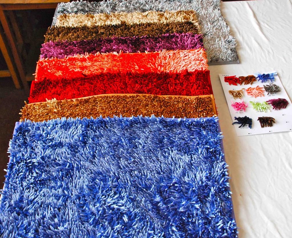 彩色超细纤维雪尼尔大块地毯