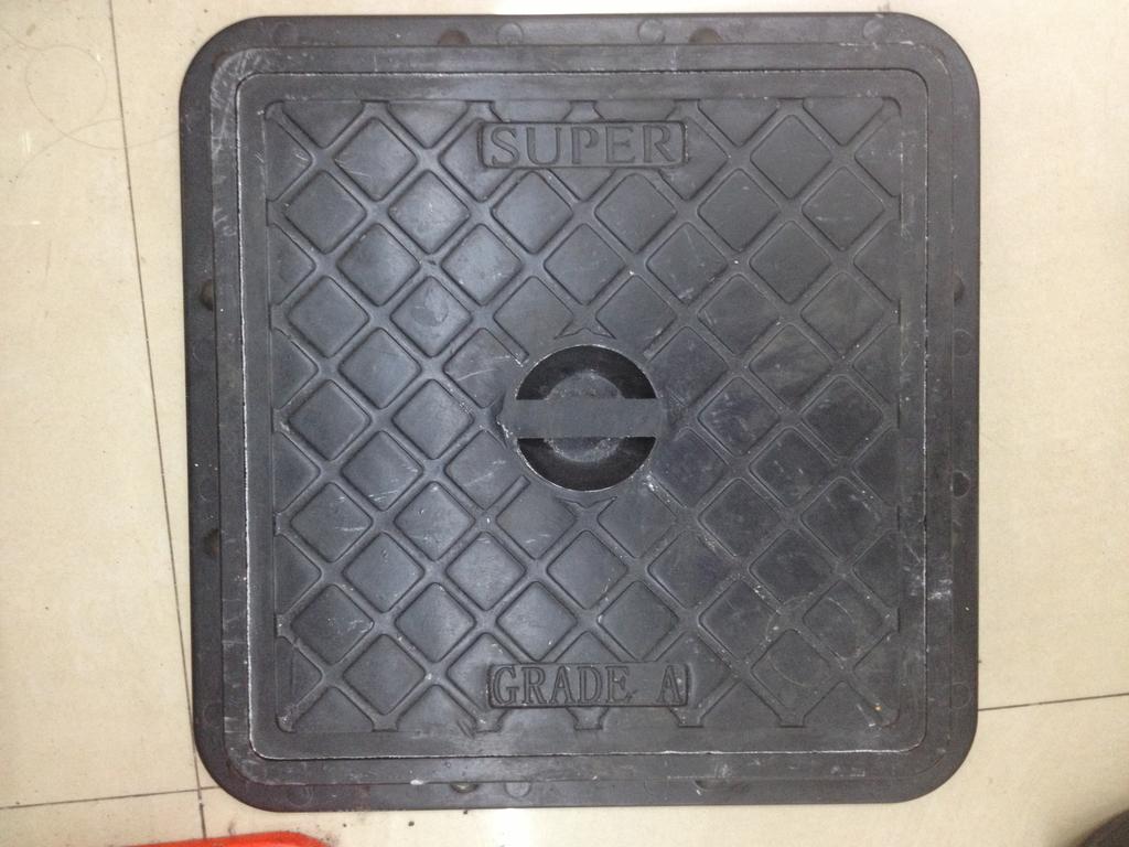 厂家直销塑料井盖 菱形花复合井盖 树脂窨井盖25*25CM细节图