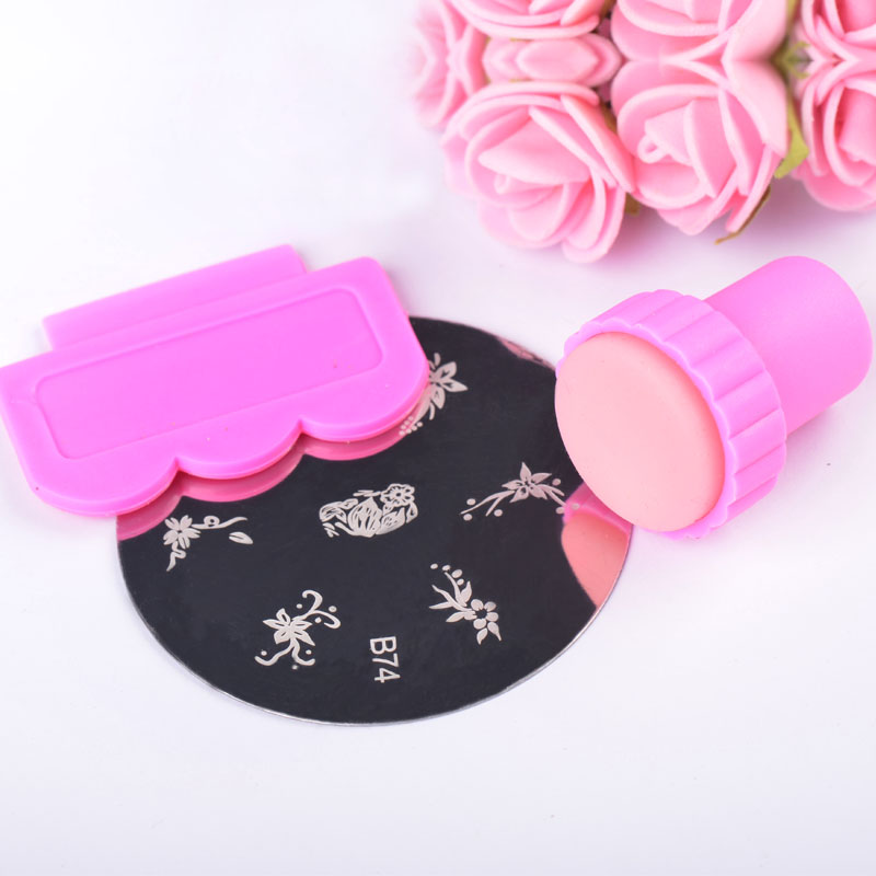 Nail art tools, printing template set, card suction three-piece set, printing nail art set, nail art seal scraper template three-piece set, exclusively for export Specification image