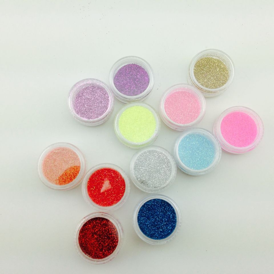 12 color nail glitter nail bright pink glitter nail bright powder laser glitter powder super bright