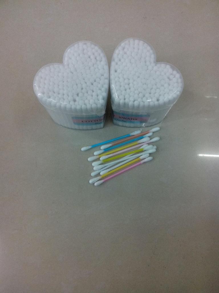 Love 190 plastic rod cotton swab high-grade sanitary cotton stick double - ended plastic rod antibacterial cosmetic cotton stick plastic rod cotton swab