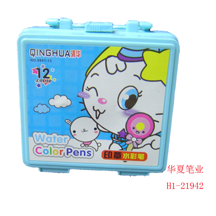 Yiwu Selection manufacturers direct 12 color box watercolor pen big pen painting pen thumbnail