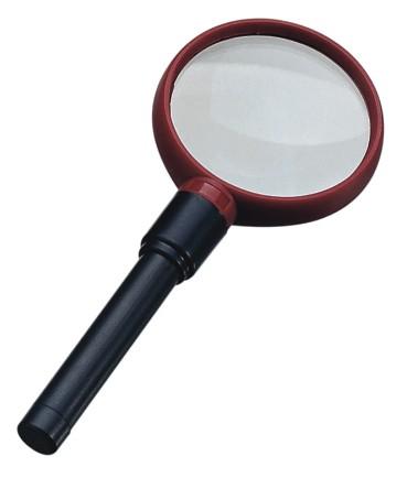 75MM手持阅读带灯读书看报放大镜红色