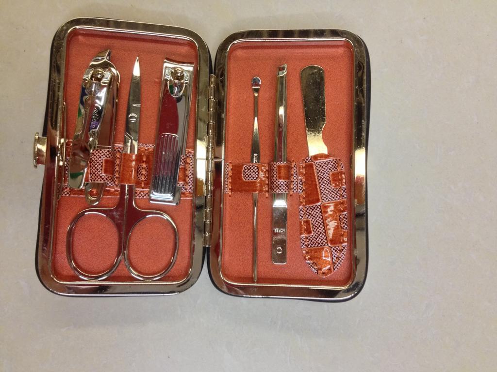 特价处理精巧指甲钳套装修眉工具修甲套装镀金2号 特