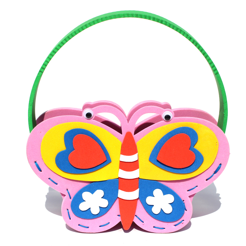 厂家自销新款EVA儿童手工提包 立体贴画缝制包 卡通动物包细节图