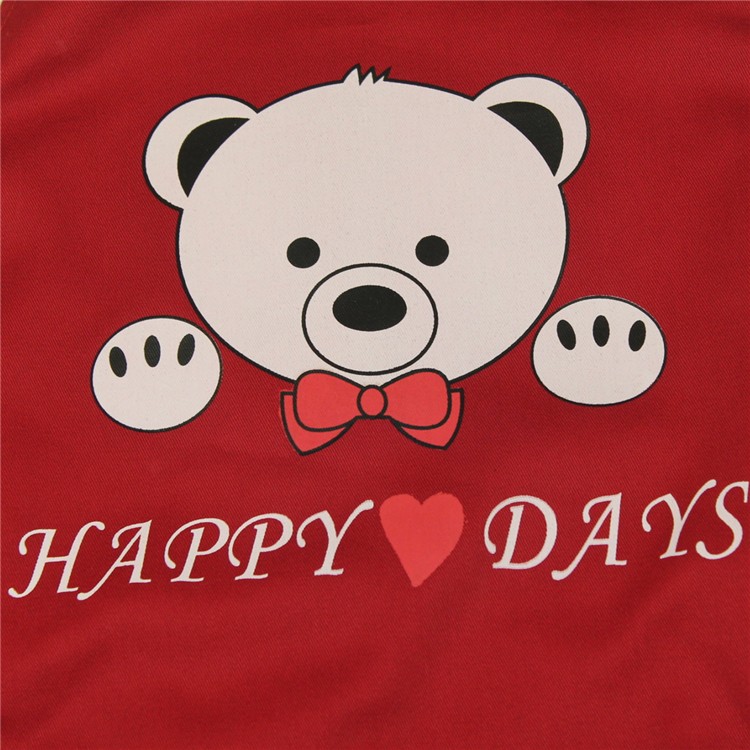 小白熊情侣可爱卡通系带围裙外贸韩版时尚餐厅酒吧店员围裙批发产品图