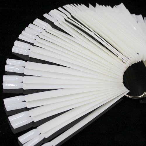 美甲扇形色版 可折叠拆卸 透明和白色可选 50片 甲油选色