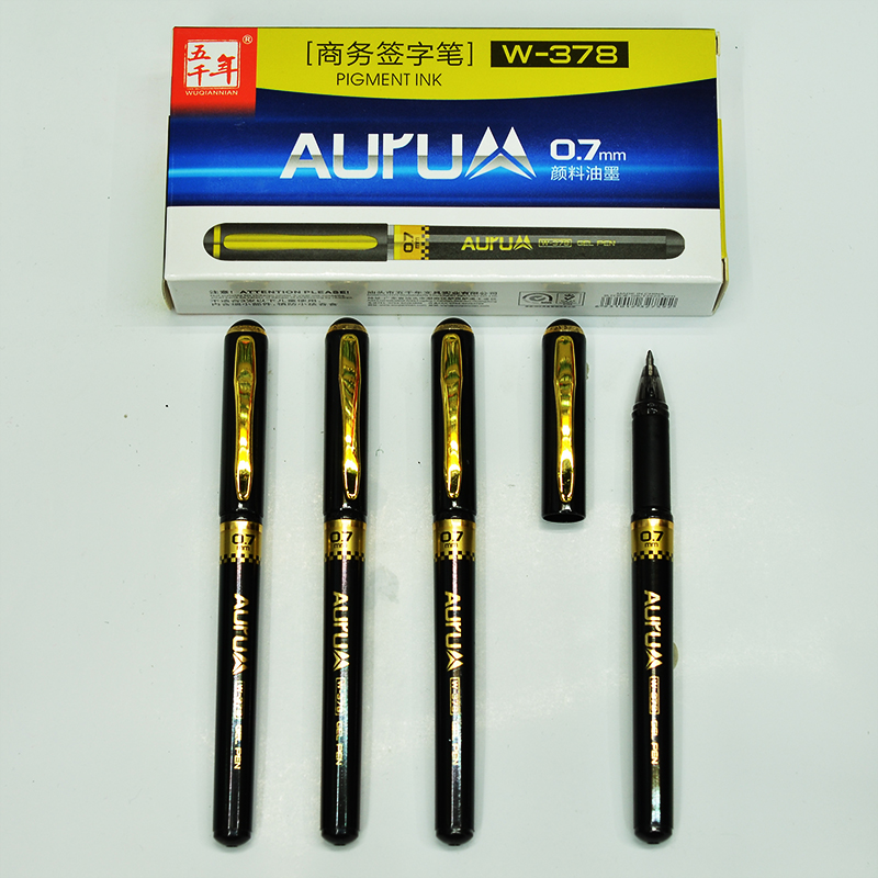 5000 Years W-378 Gold electroplated Gel Pen, 0.7mm office gel pen