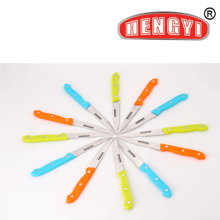 HENGYI. Hengyi Hardware Kitchenware 12PC steak knife, kitchen knife, plastic handle knife. details Picture