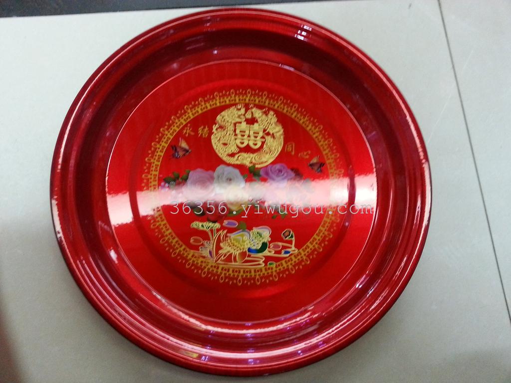 38酒红茶盘/铁茶盘