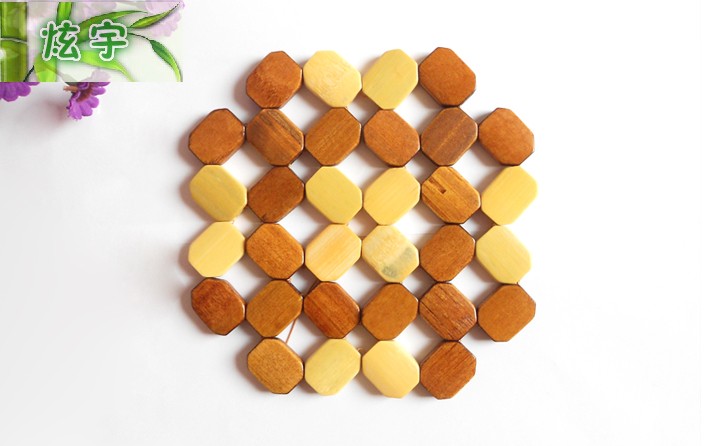 Handcrafted bamboo placemats, heat-resistant and anti-slip cup, bowl and table MATS, heat-insulating pads, bamboo and wood daily necessities details Picture