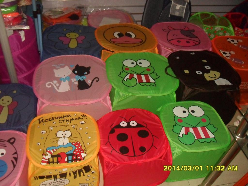 洗衣篮。卡通印刷洗衣篮网布收纳袋脏衣篮洗衣篮H-1图