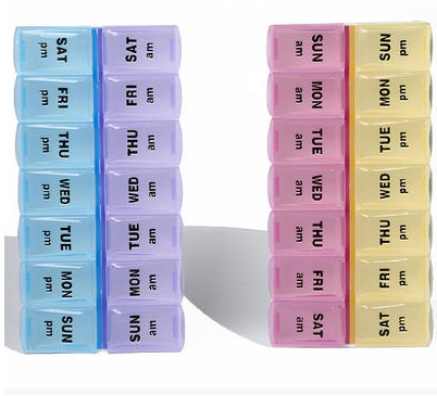 14-panel sealed weekly pill box Portable travel capsule pill storage box Jewelry box thumbnail