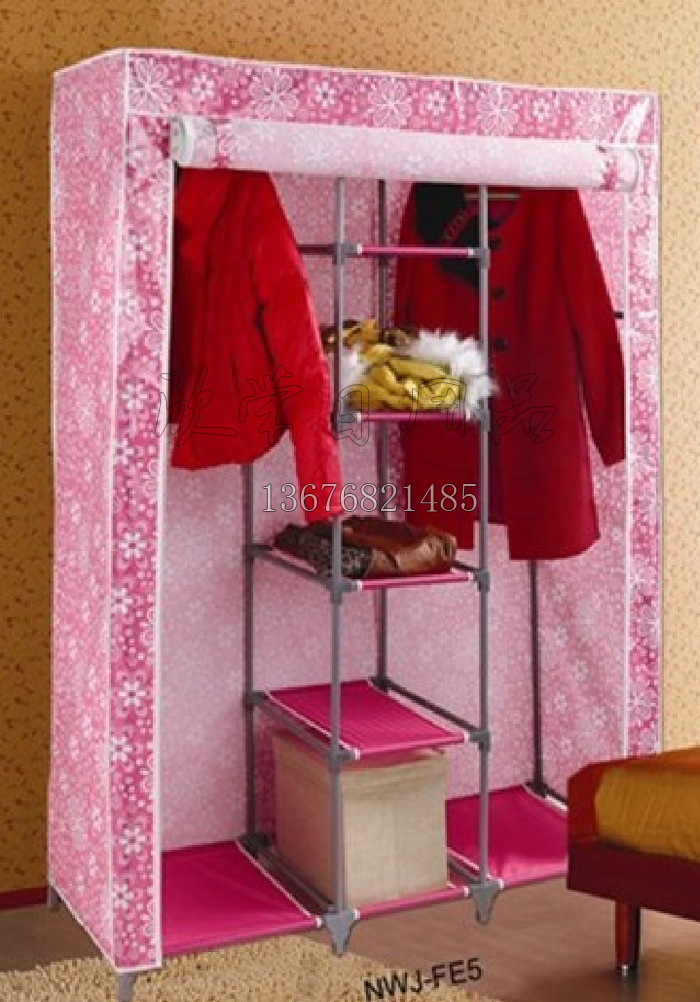AJ-A5大号折叠衣柜 简易衣柜 布衣柜 加固组合钢管衣橱