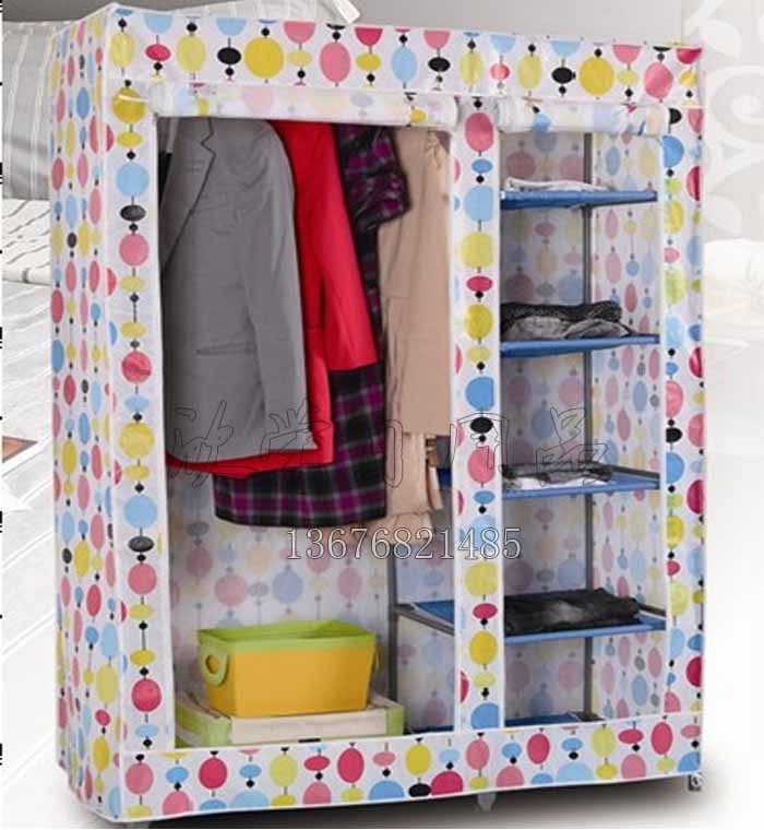 AJ-A1 large folding wardrobe, simple wardrobe, fabric wardrobe, reinforced combination steel pipe wardrobe