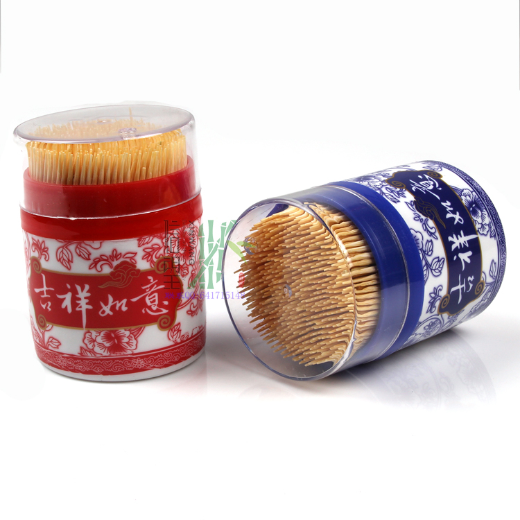 Transparent round can, toothpick holder, toothpick bucket, portable toothpick box, household creative toothpick storage can