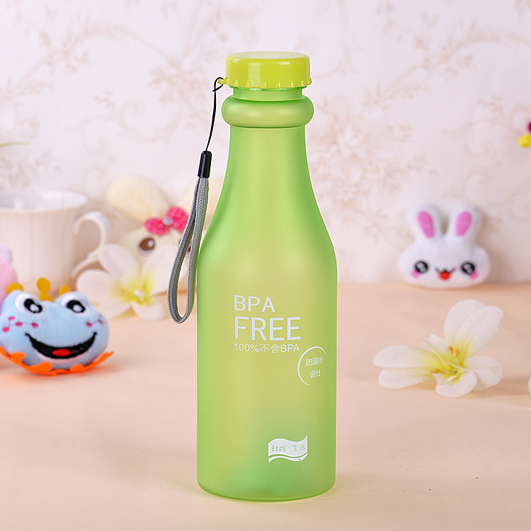 Leak-Proof Plastic Portable Soda Bottle Sealed Water Glass Travel Glass Frosted Beverage Bottle Soda Glass
