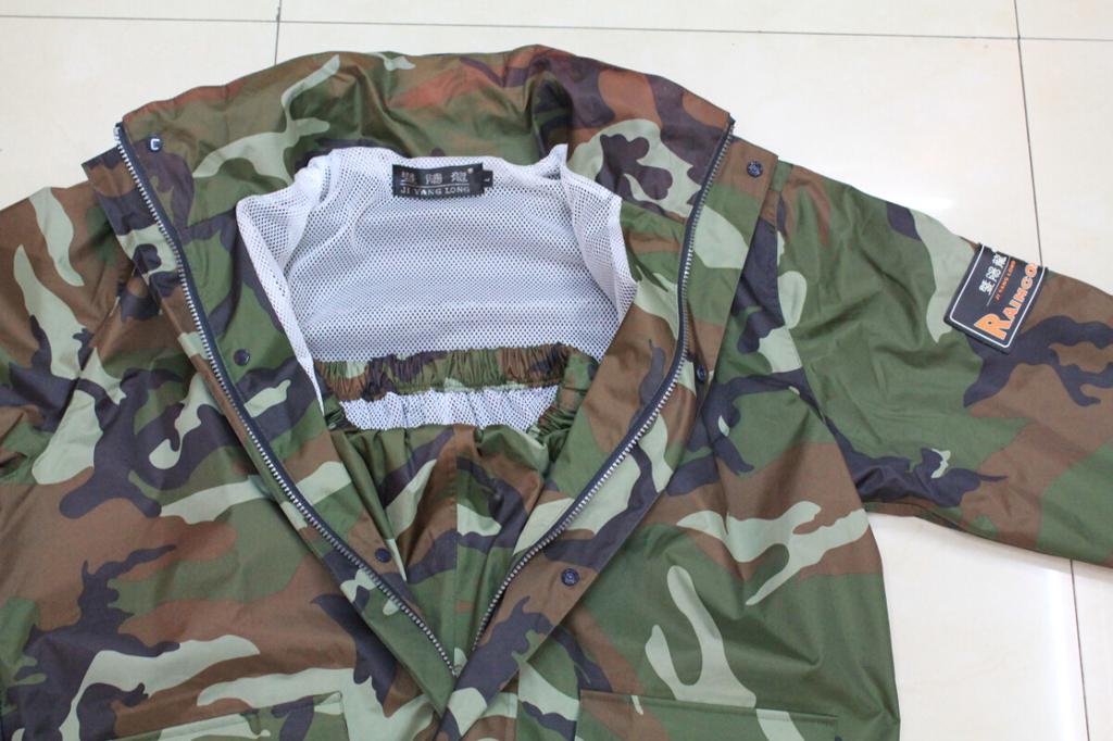 Camouflage suit raincoat