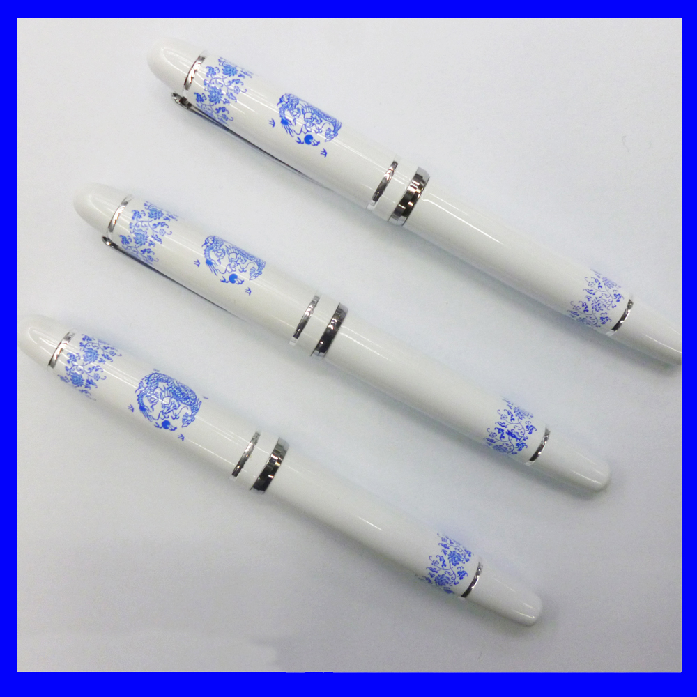 Wholesale of 2014 new blue and white porcelain gel pen gift sets with thin profit margins, direct sales from Yiwu pen manufacturer Specification image