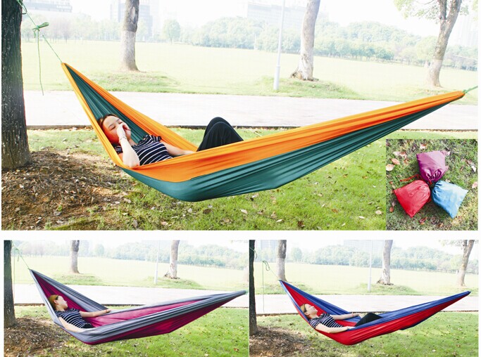 Jiahui Outdoor Camping Products A18-4 Double color-matched parachute Hammock is super light