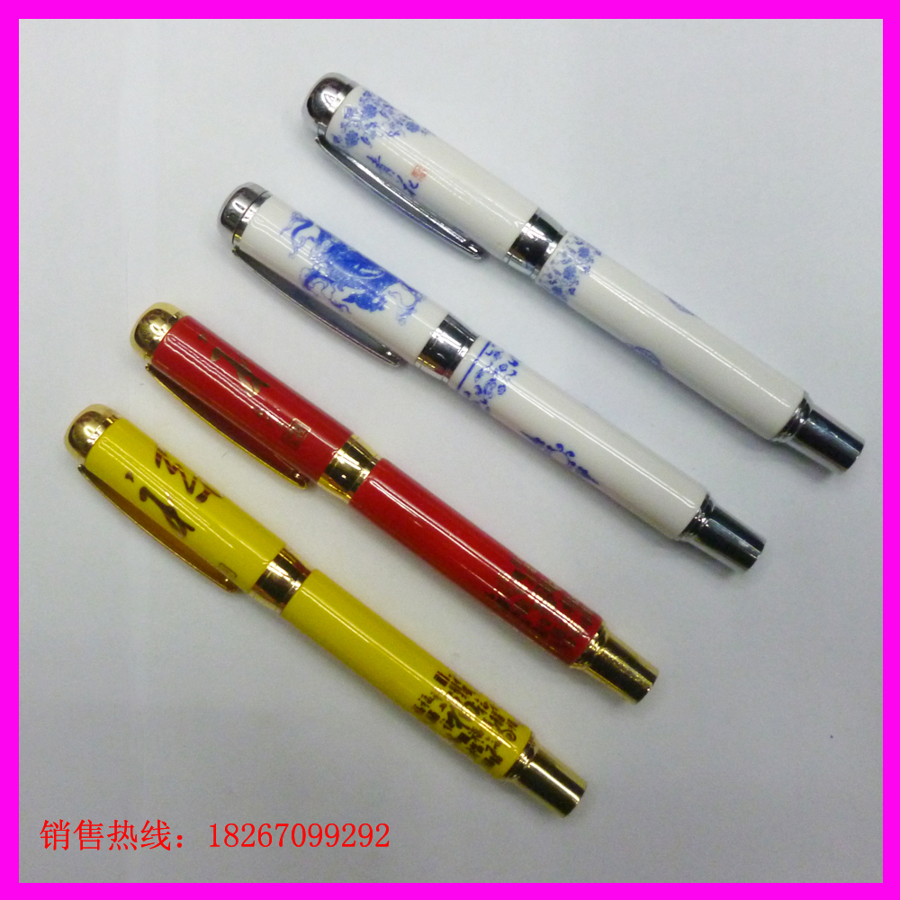 Factory direct sales of blue and white porcelain pens, ceramic pens, blue and white patterns and characters, blue and white porcelain pens, ceramic pens