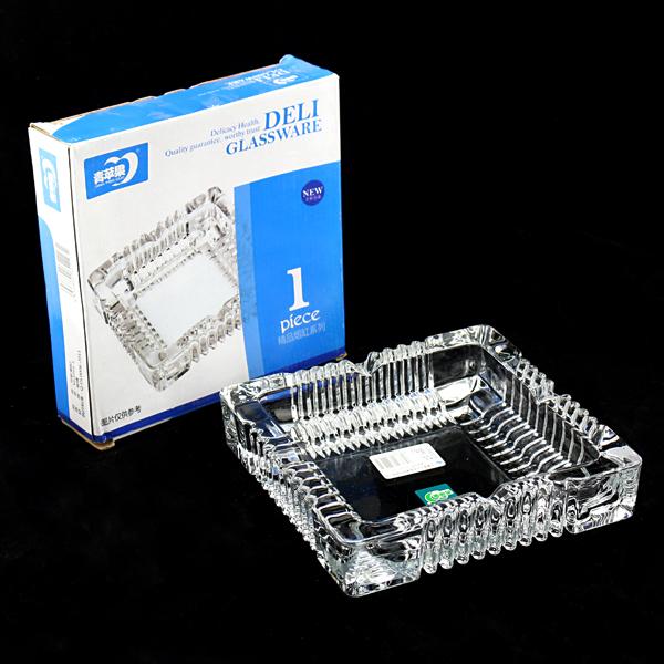 青苹果大方烟灰缸 方形高档广告礼品烟灰缸 水晶玻璃烟灰缸