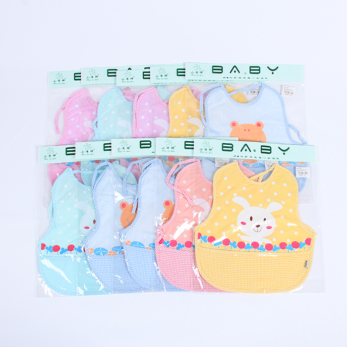 Small Cloth God Wholesale Supply Baby Saliva Towel Cotton Lovely Lotus Leaf Frog Bib Bib Multi-Color Pure Cotton Waterproof