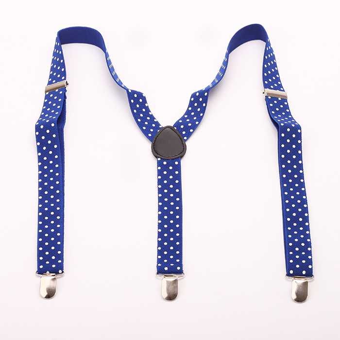 韩版时尚潮流背带裤 吊带吊裤带背带夹 批发 蓝底白点带现货