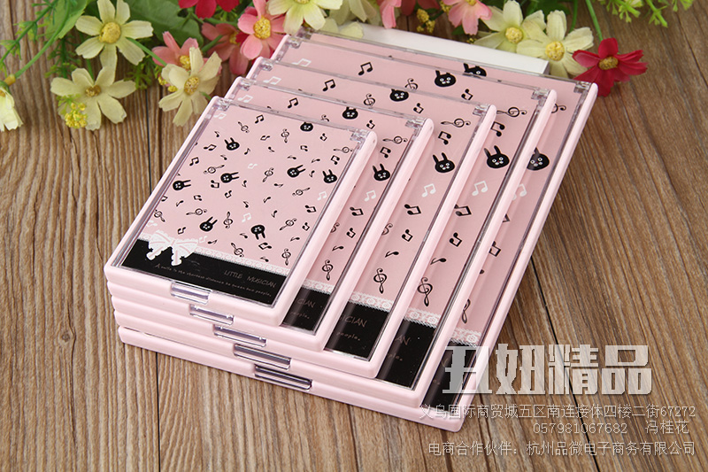 Cartoon square mirror plastic photo mirror folding table mirror thickening photo frame mirror makeup mirror