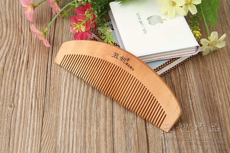 Mahogany wood comb semi-round wood comb with dense teeth daily hair comb comb solid color wood comb