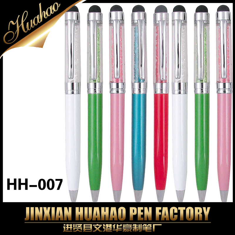 Factory direct sales of high-transparency crystal pens, water diamond touch pens, capacitive pens, metal ballpoint pens, touch screen styluses Specification image