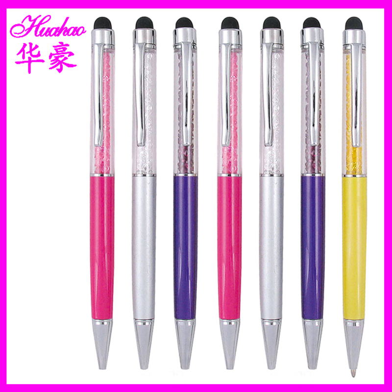 2014金属圆珠笔 水钻笔 水晶笔触屏笔高档礼品笔金属旋动笔细节图