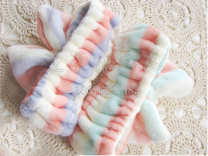 Thin Soft Face Wash Headband Cute Big Bow Makeup Bag Headscarf Mask Headband details Picture