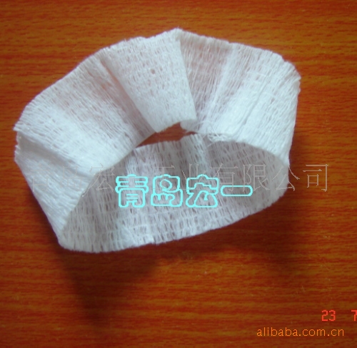 一次性美容健身护脸带强力伸缩无纺布发带白色多条橡筋线弹力