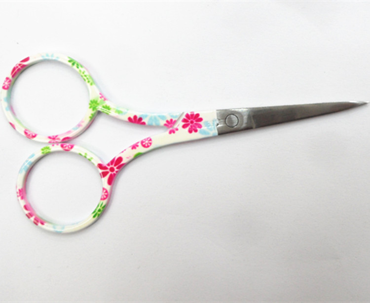 Broidered eyebrow scissors cosmetic tools scissors trim eyebrow scissors printing brow scissors