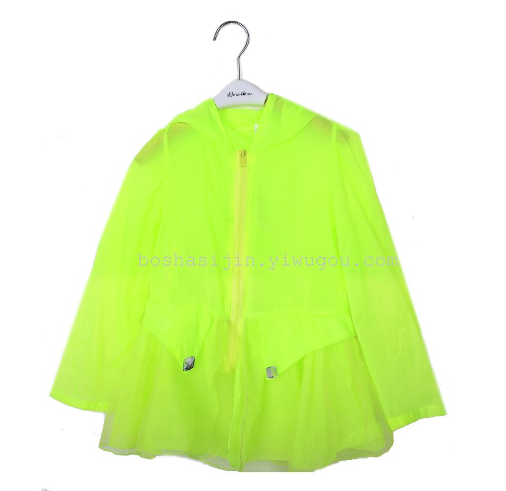 Girls' sun-protective clothing manufacturer in stock and handling large and medium-sized children's coats, children's candy-colored sun-protective clothing coats details Picture