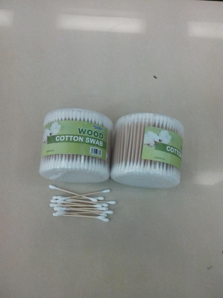 Round box 300 wooden pole cotton swabs high-grade tampon cotton swabs