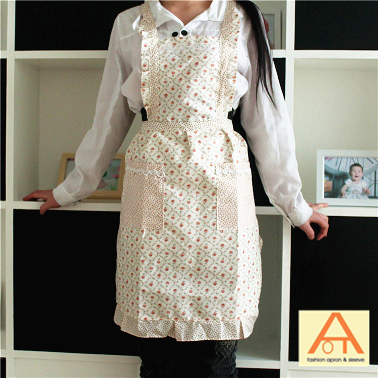 防水公主围裙 双层围裙 花边小碎花围裙