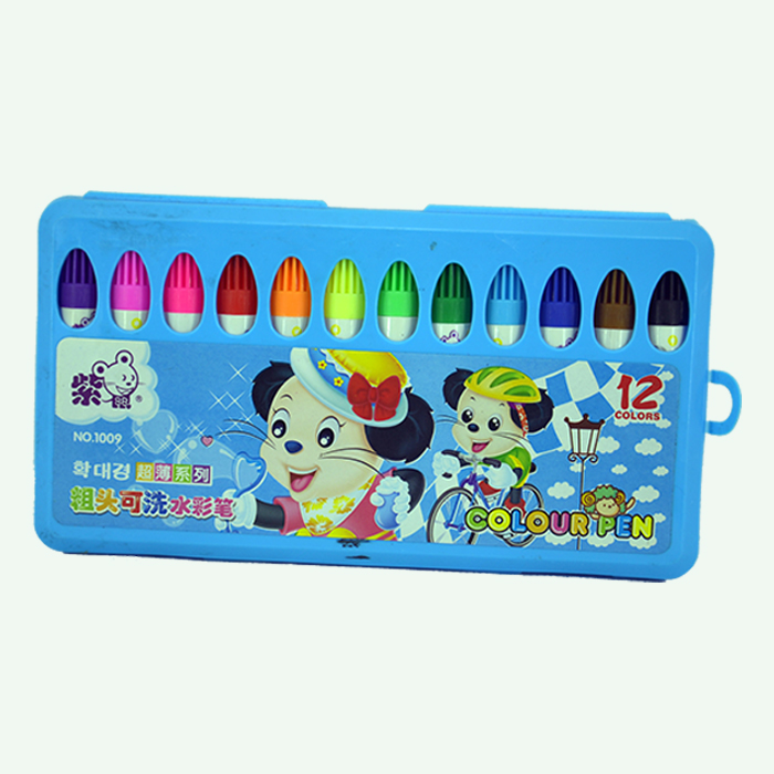 Washable watercolor pen with thick head and flat box thumbnail
