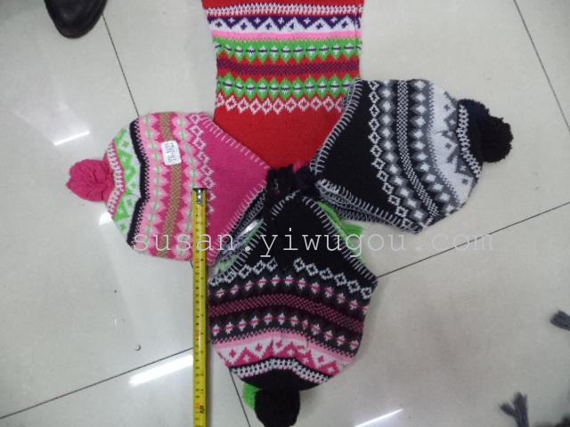 Round Hat Alphabet Jacquard Hat Knitted Jacquard Baseball Cap Windcap Ear Cap Specification drawing