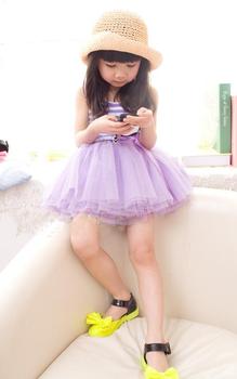 Girls Vest Dress A Generation Of June 1 Summer Children's Tulle Skirt Colorful Striped Bow Pompadour Skirt Specification drawing