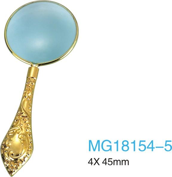 高清全金属手持式放大镜 便携式老人学生阅读看报放大镜 金色