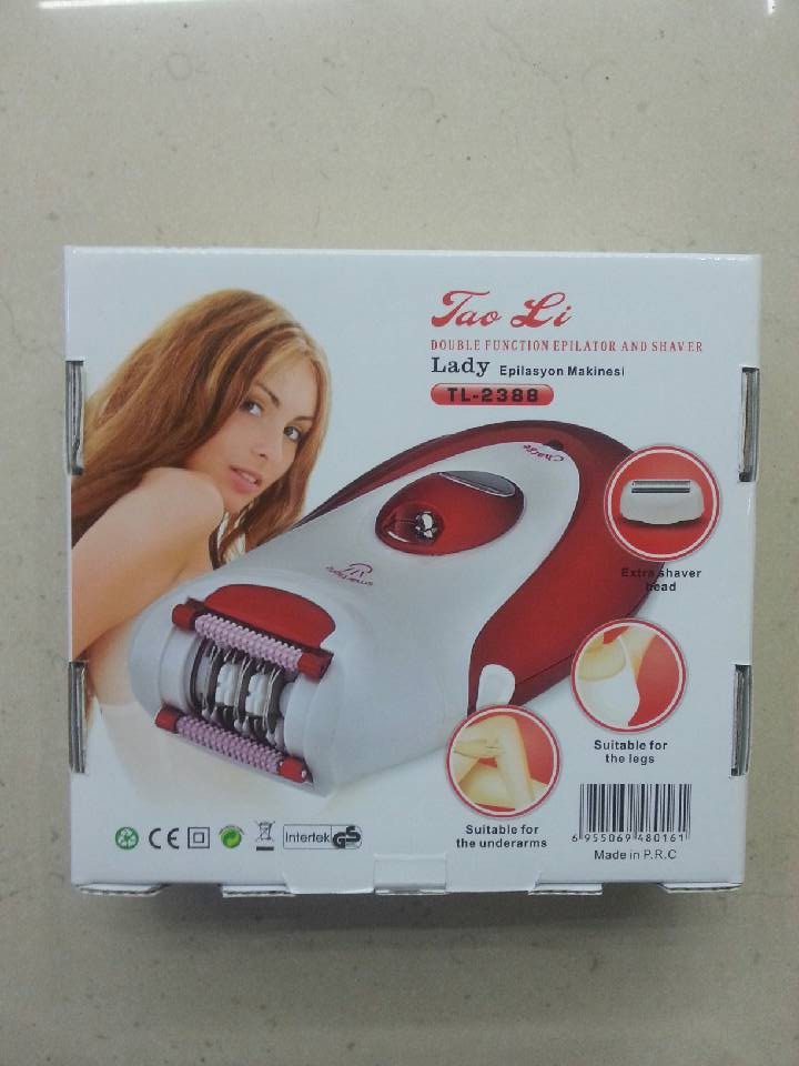 Electric hair shaver 2 and 1 hair remover with lamp clip wheel hair remover TL-2388