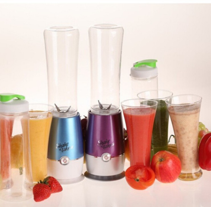 韩国 多功能绚彩榨汁机 电动迷你果汁机二代shake n take 2料理机