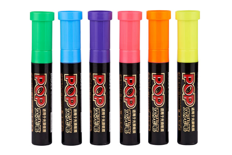 Bok MP496-12 POP advertising Highlighter, 6 water-based pens per box